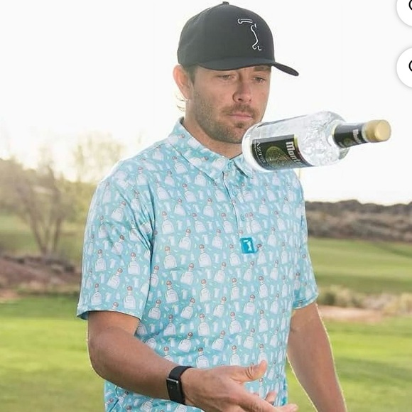 Bogey Bros Tequila Men's Polo Big and Tall Size 3X Blue UPF Golf Athletic Comfy - Picture 2 of 9